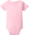 An image of a Custom Bella and Canvas Infant Jersey Short Sleeve One Piece in Pink!