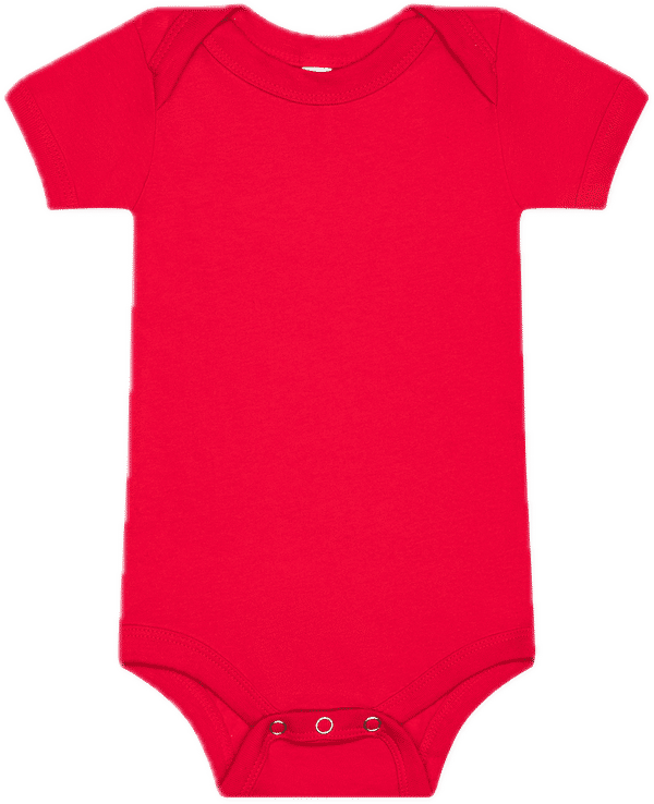 An image of a Custom Bella and Canvas Infant Jersey Short Sleeve One Piece in Red!