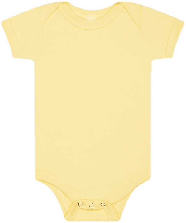 An image of a Custom Bella and Canvas Infant Jersey Short Sleeve One Piece in Yellow!