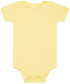 An image of a Custom Bella and Canvas Infant Jersey Short Sleeve One Piece in Yellow!