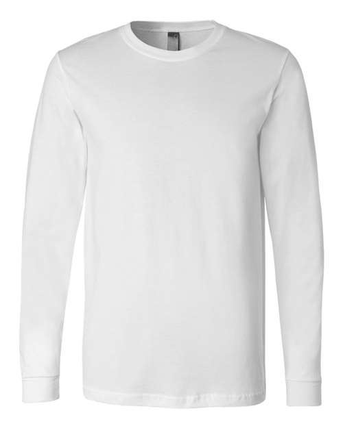 Bella and Canvas Jersey Long Sleeve T Shirt in White