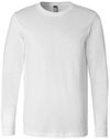 Am image of a Custom Bella and Canvas Jersey Long Sleeve T Shirt in White!