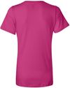 Am image of a Custom Bella and Canvas Ladies' Relaxed Jersey V Neck T Shirt in Berry!