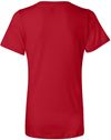 Am image of a Custom Bella and Canvas Ladies' Relaxed Jersey V Neck T Shirt in Red!