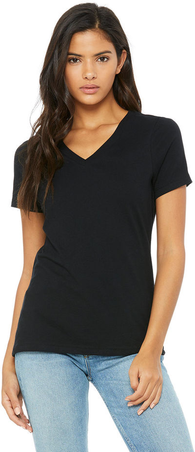An image of a Custom Bella and Canvas Ladies' Relaxed Jersey V Neck T Shirt!