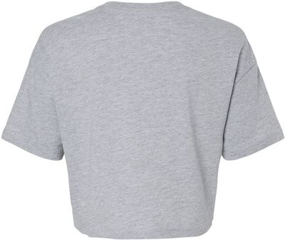 Am image of a Custom Bella and Canvas Ladies Jersey Cropped T Shirt in Athletic Heather!