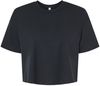 Am image of a Custom Bella and Canvas Ladies Jersey Cropped T Shirt in Black!