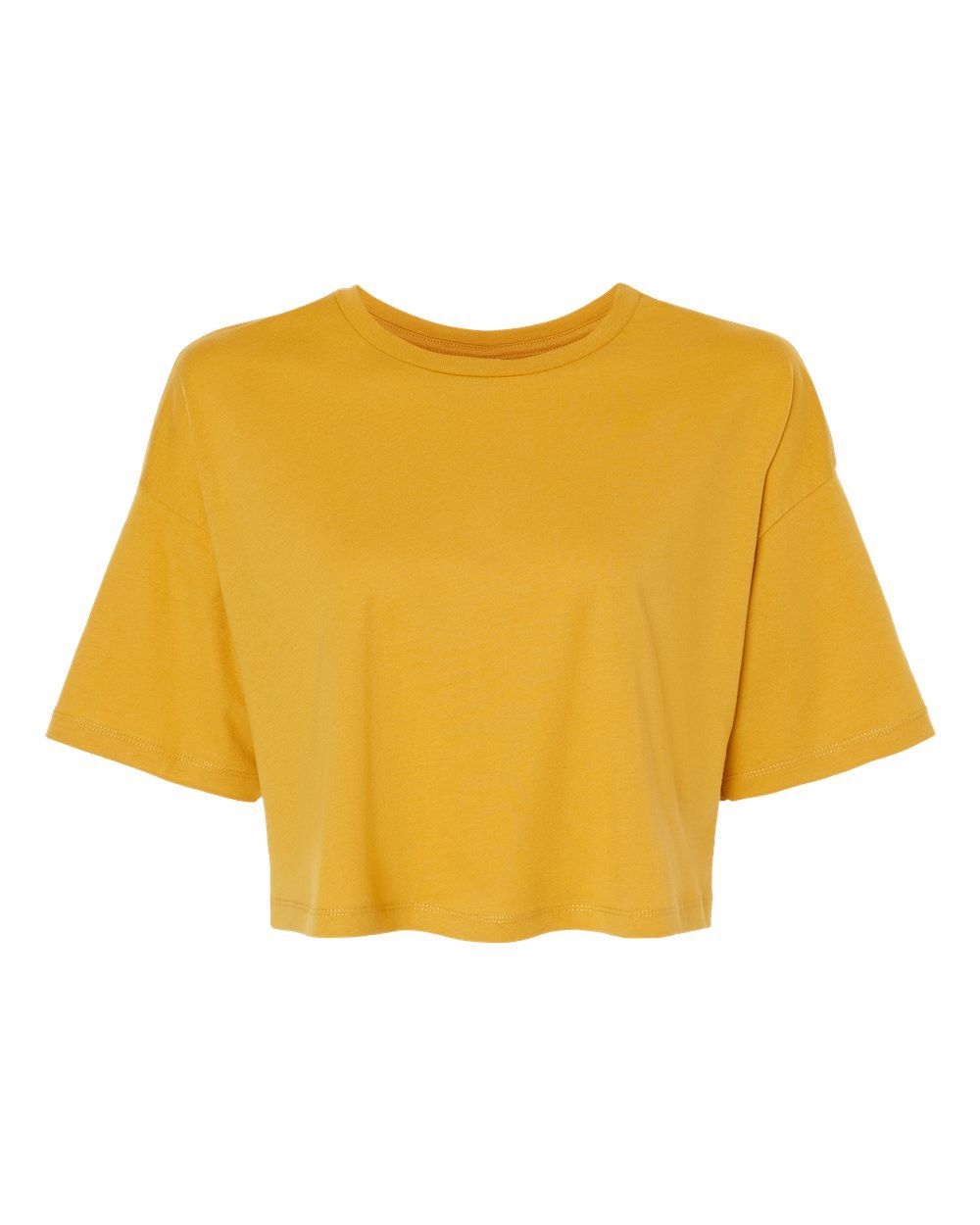 Bella and Canvas Ladies Jersey Cropped T Shirt in Mustard