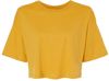 Am image of a Custom Bella and Canvas Ladies Jersey Cropped T Shirt in Mustard!