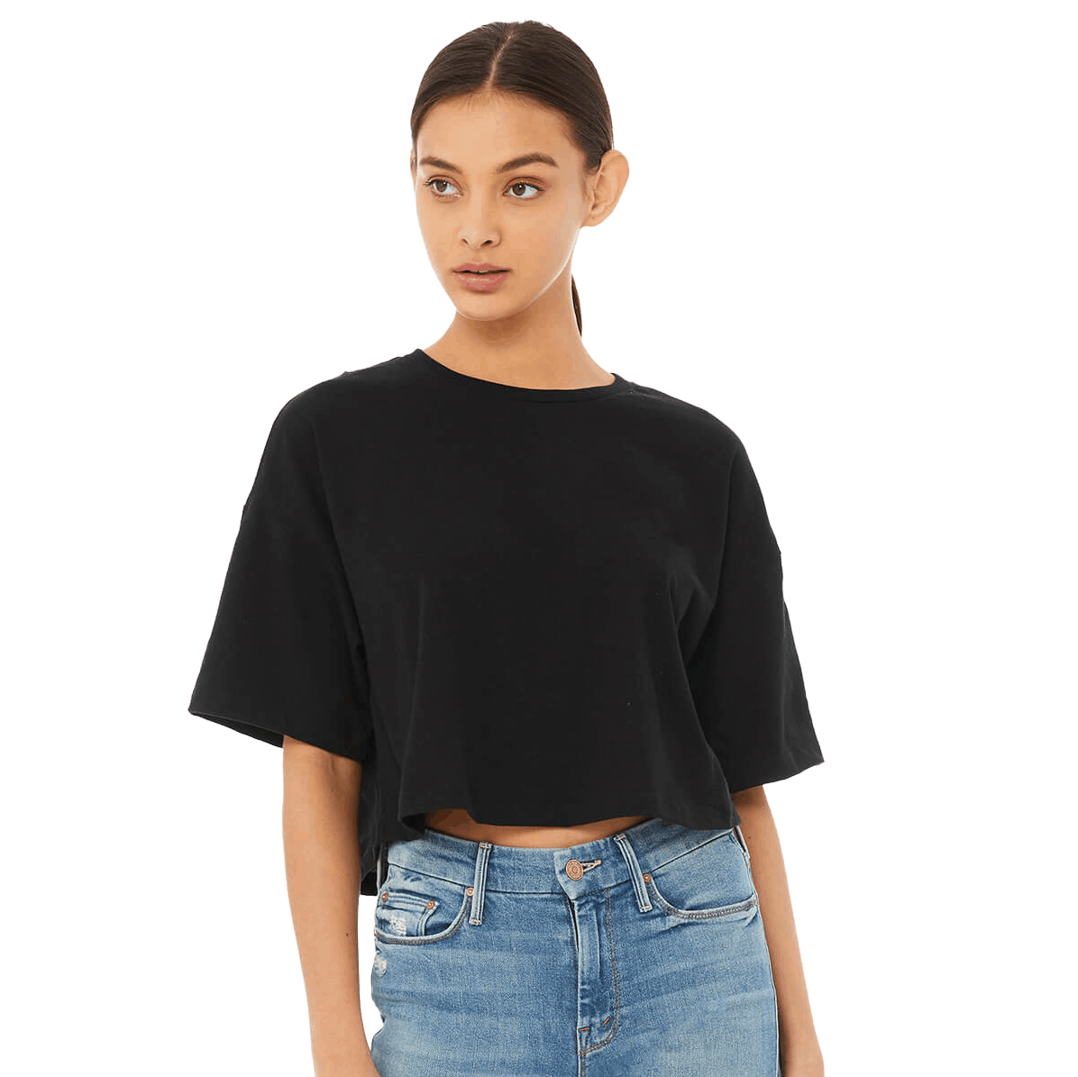 Bella and Canvas Ladies Jersey Cropped T Shirt