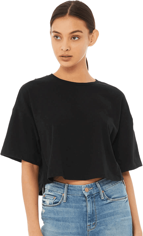 An image of a Custom Bella and Canvas Ladies Jersey Cropped T Shirt!