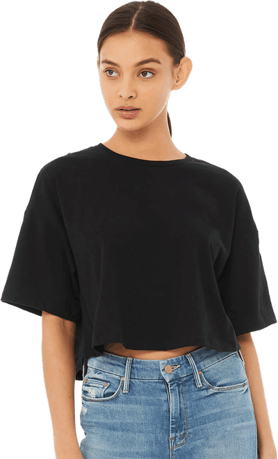 An image of a Custom Bella and Canvas Ladies Jersey Cropped T Shirt!