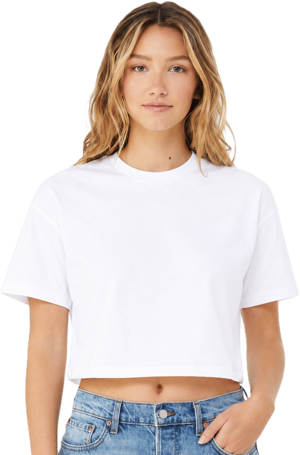 An image of a Custom Bella and Canvas Ladies Jersey Cropped T Shirt!