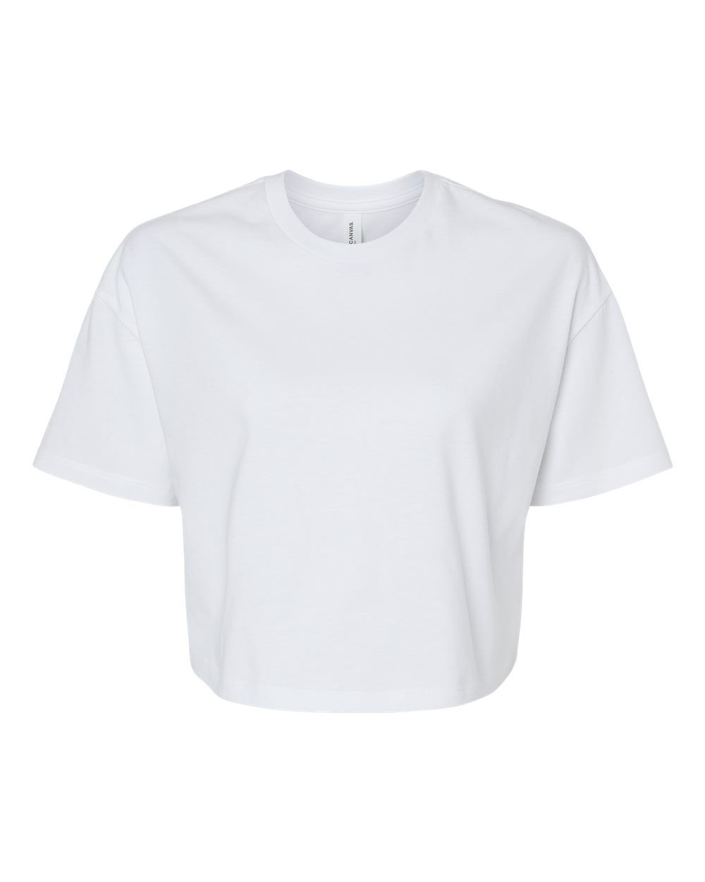 Bella and Canvas Ladies Jersey Cropped T Shirt in White
