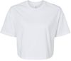 Am image of a Custom Bella and Canvas Ladies Jersey Cropped T Shirt in White!