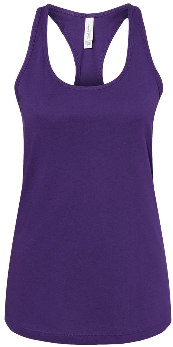 An image of a Custom Bella and Canvas Ladies Jersey Racerback Tank in Team Purple!