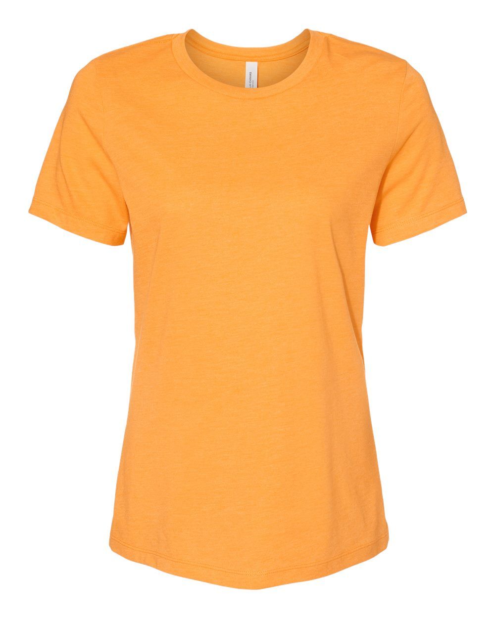 Bella and Canvas Ladies Relaxed Fit Heather CVC T Shirt in Heather Marmalade