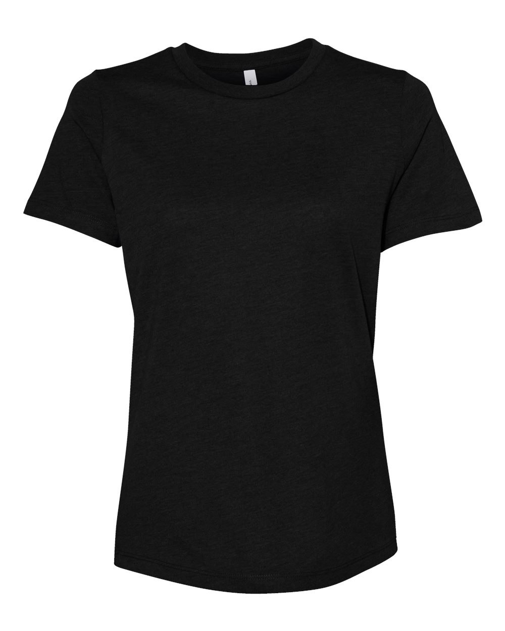 Bella and Canvas Ladies Relaxed Fit Heather CVC T Shirt in Solid Black Blend