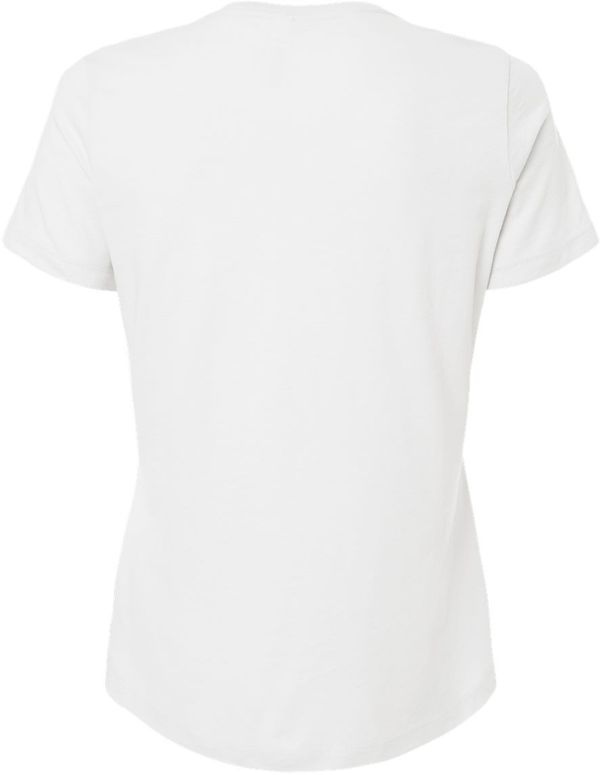 Am image of a Custom Bella and Canvas Ladies Relaxed Fit Heather CVC T Shirt in Solid White Blend!
