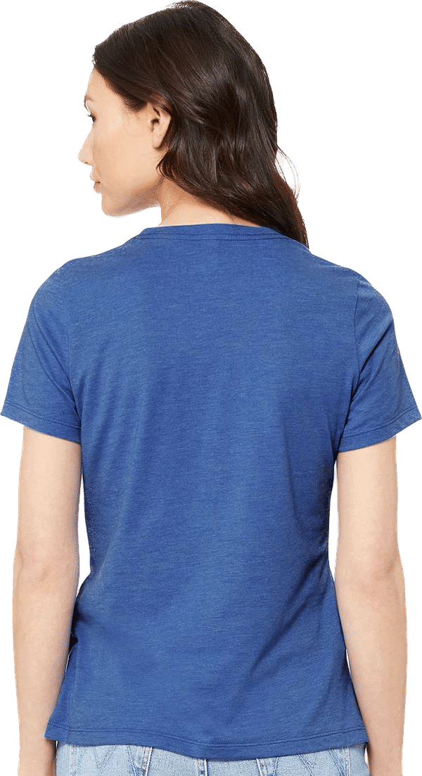 An image of a Custom Bella and Canvas Ladies Relaxed Fit Heather CVC T Shirt!