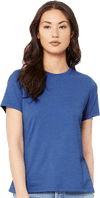 An image of a Custom Bella and Canvas Ladies Relaxed Fit Heather CVC T Shirt!