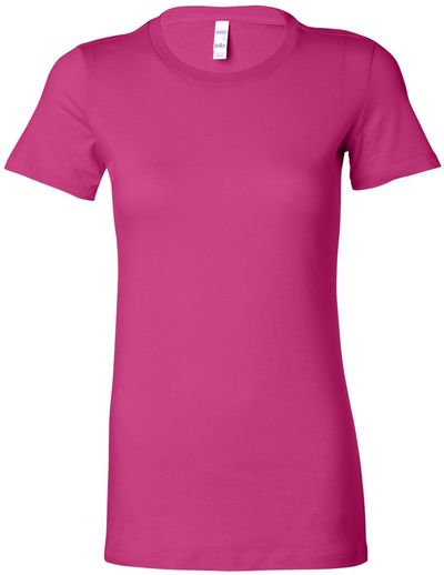 Am image of a Custom Bella and Canvas Ladies Slim Fit T Shirt in Berry!