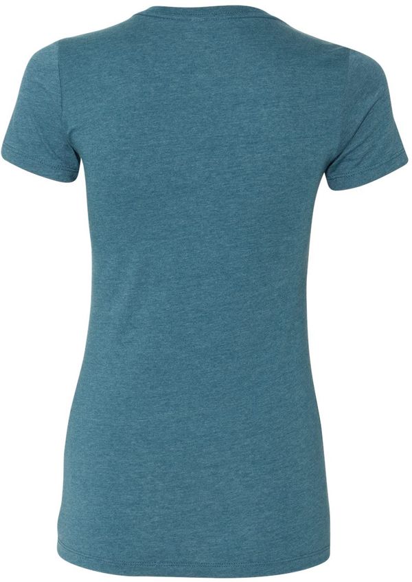 Am image of a Custom Bella and Canvas Ladies Slim Fit T Shirt in Heather Deep Teal!