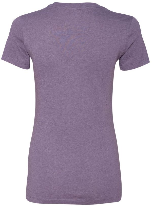 Am image of a Custom Bella and Canvas Ladies Slim Fit T Shirt in Heather Purple!