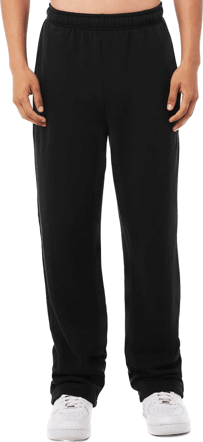 Am image of a Custom Bella and Canvas Sponge Fleece Straight Leg Sweatpants in Black!