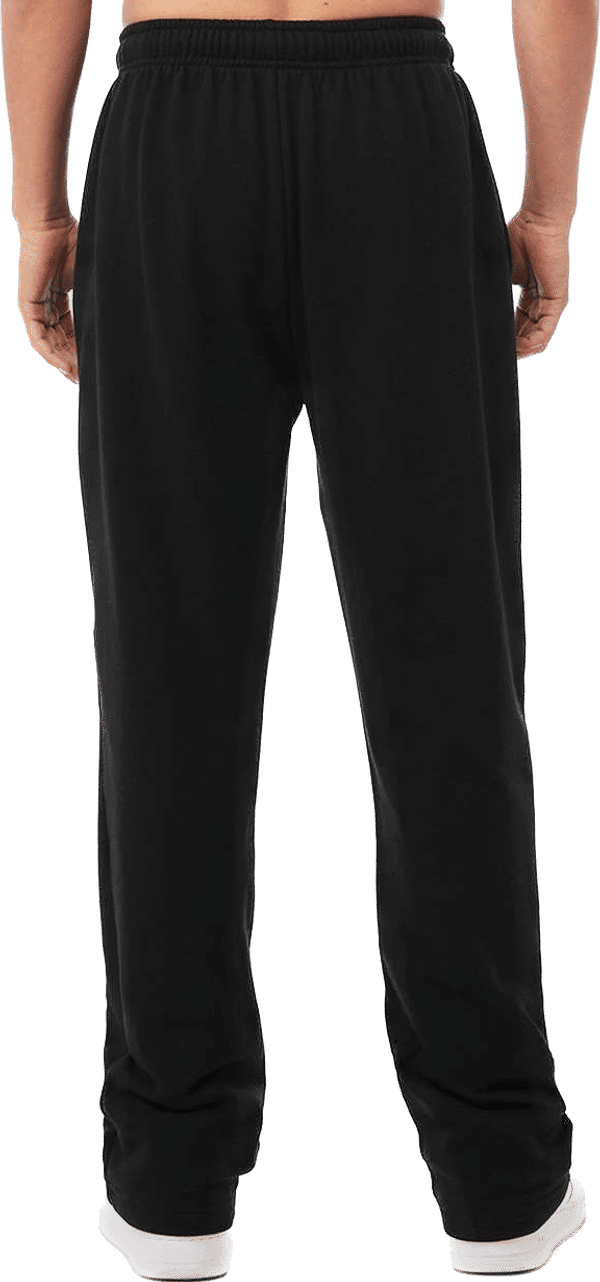 Am image of a Custom Bella and Canvas Sponge Fleece Straight Leg Sweatpants in Black!