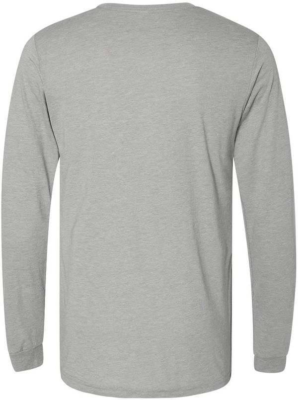 Am image of a Custom Bella and Canvas Triblend Long Sleeve T Shirt in Athletic Grey Triblend!