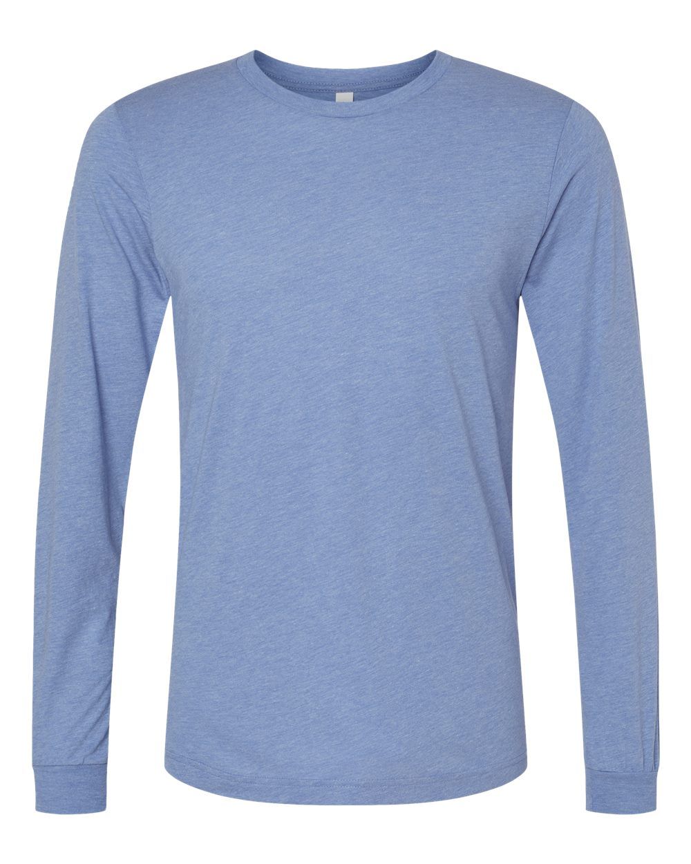 Bella and Canvas Triblend Long Sleeve T Shirt in Blue Triblend