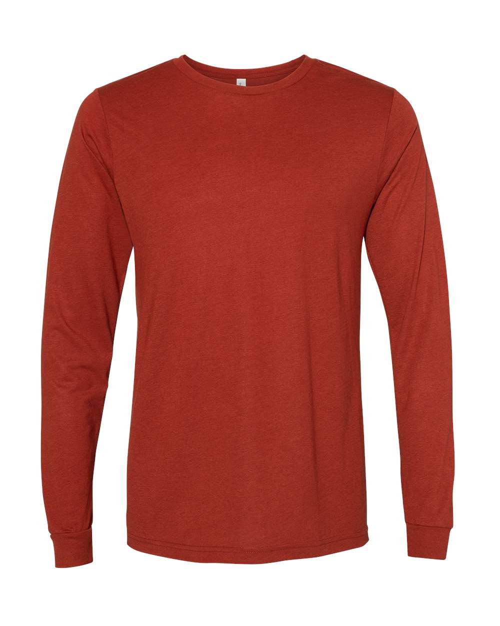 Bella and Canvas Triblend Long Sleeve T Shirt in Brick Triblend