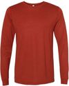Am image of a Custom Bella and Canvas Triblend Long Sleeve T Shirt in Brick Triblend!