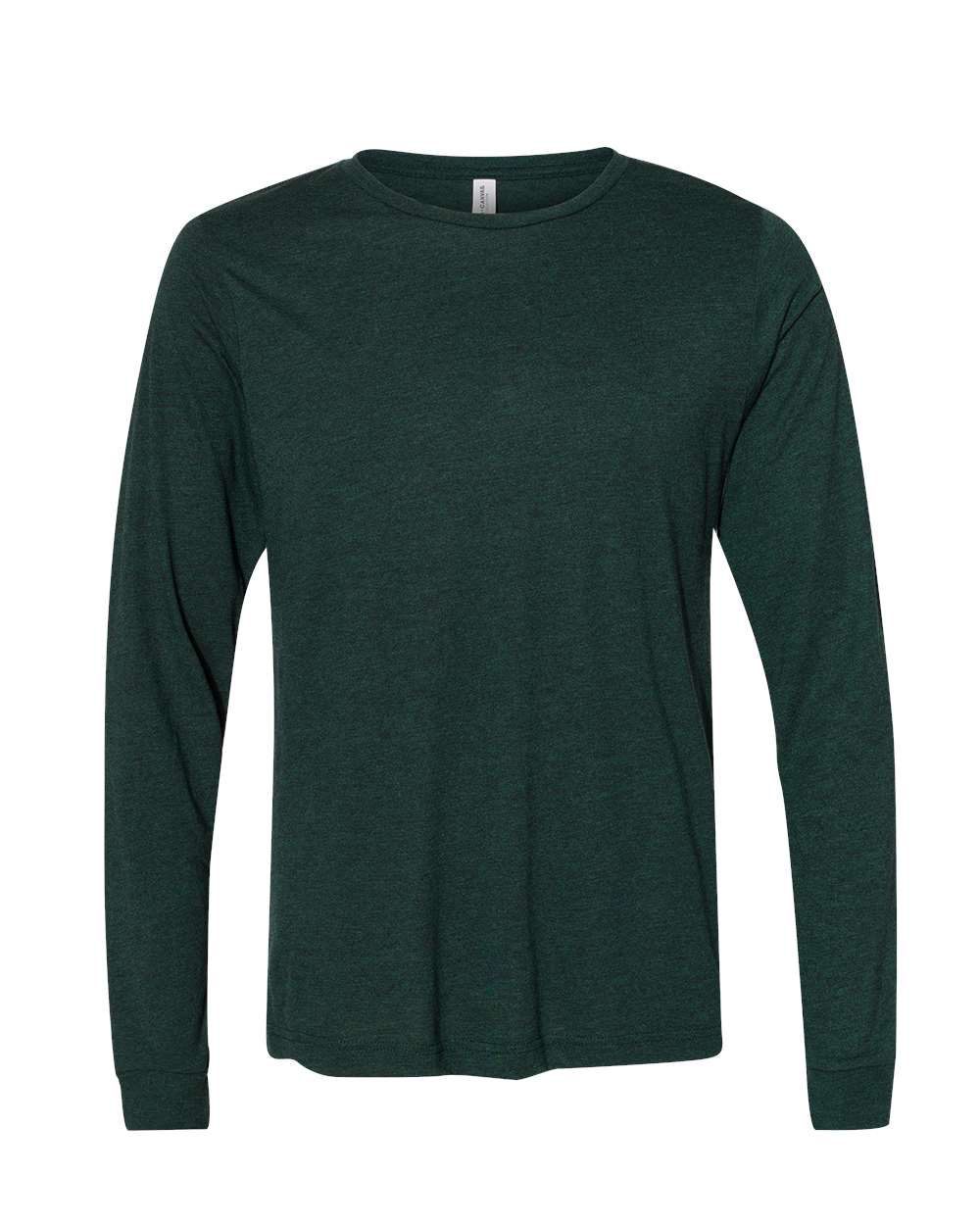 Bella and Canvas Triblend Long Sleeve T Shirt in Emerald Triblend