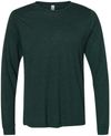 Am image of a Custom Bella and Canvas Triblend Long Sleeve T Shirt in Emerald Triblend!