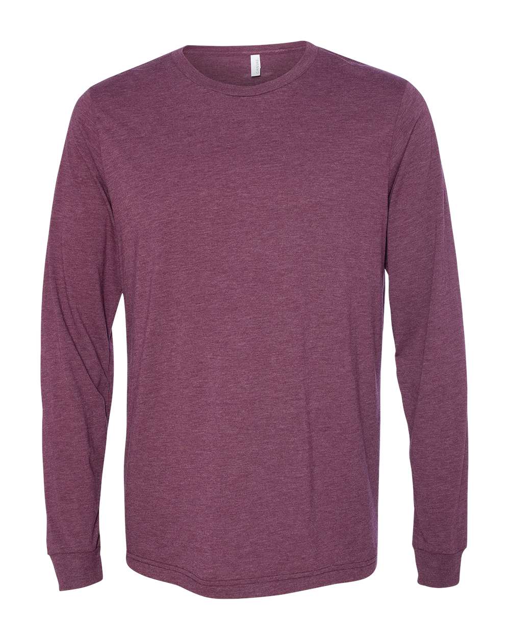 Bella and Canvas Triblend Long Sleeve T Shirt in Maroon Triblend