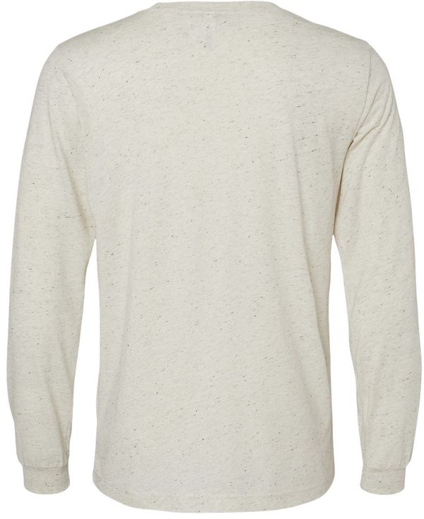 Am image of a Custom Bella and Canvas Triblend Long Sleeve T Shirt in Oatmeal Triblend!