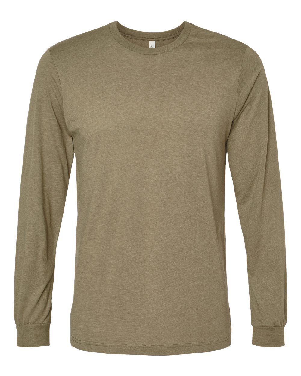 Bella and Canvas Triblend Long Sleeve T Shirt in Olive Triblend