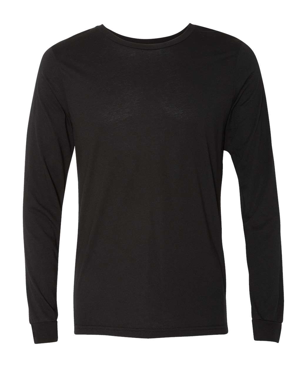 Bella and Canvas Triblend Long Sleeve T Shirt in Solid Black Triblend