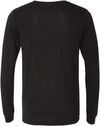 Am image of a Custom Bella and Canvas Triblend Long Sleeve T Shirt in Solid Black Triblend!