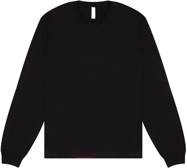 Am image of a Custom Bella and Canvas Unisex Heavyweight Long Sleeve T Shirt in Black!
