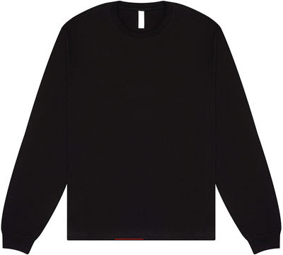 Am image of a Custom Bella and Canvas Unisex Heavyweight Long Sleeve T Shirt in Black!