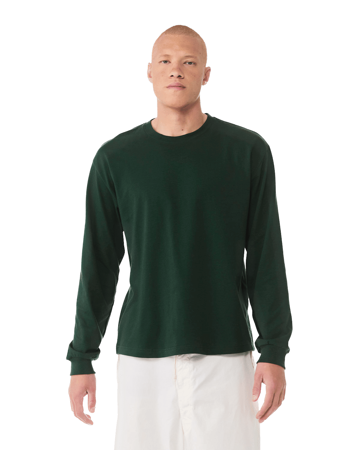 Bella and Canvas Unisex Heavyweight Long Sleeve T Shirt in Forest