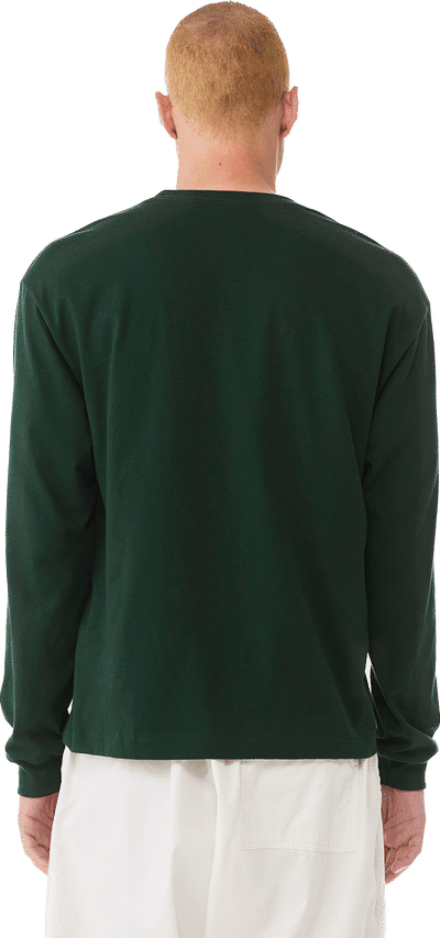 Am image of a Custom Bella and Canvas Unisex Heavyweight Long Sleeve T Shirt in Forest!