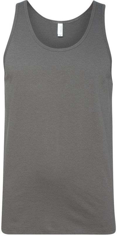 Am image of a Custom Bella and Canvas Unisex Jersey Tank in Asphalt!
