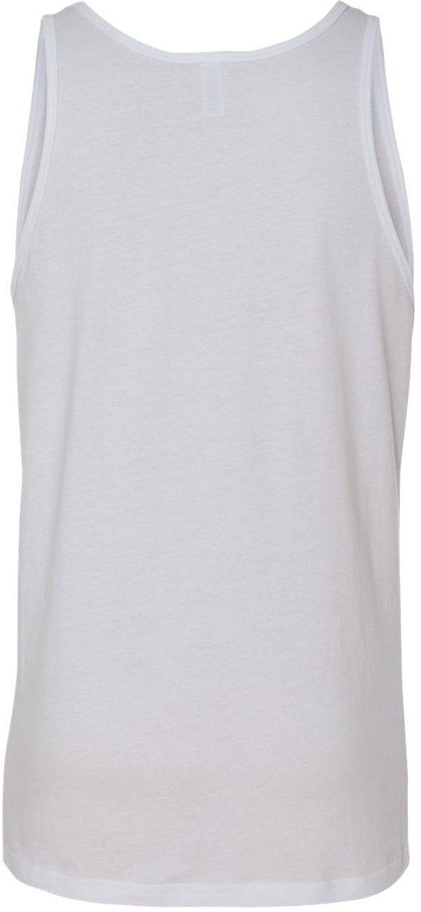 Am image of a Custom Bella and Canvas Unisex Jersey Tank in White!