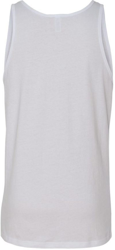Am image of a Custom Bella and Canvas Unisex Jersey Tank in White!