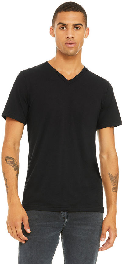 An image of a Custom Bella and Canvas Unisex Triblend V Neck T Shirt!