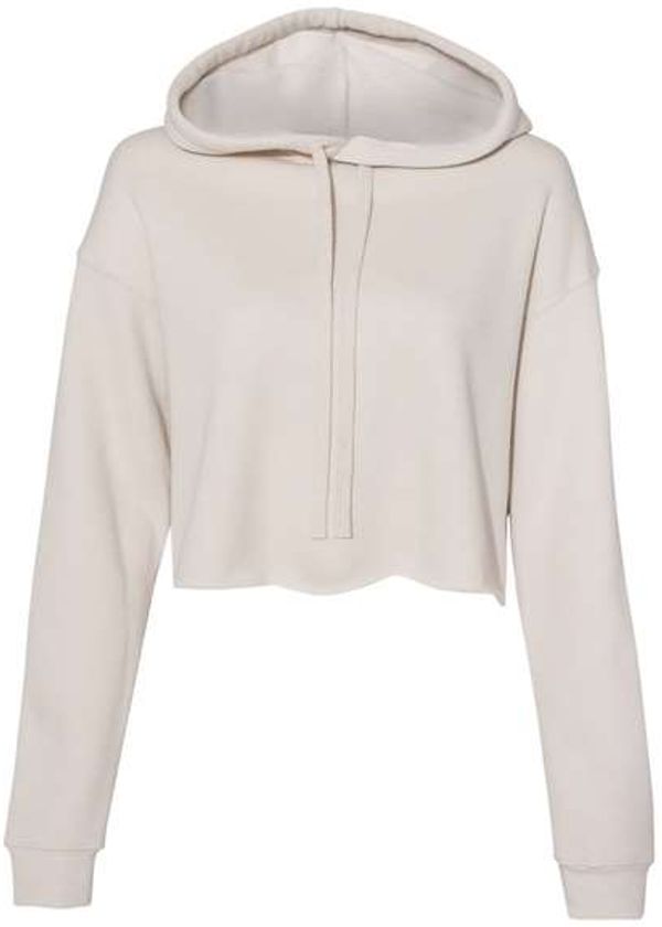 An image of a Custom Bella and Canvas Women's Cropped Fleece Hoodie in Heather Dust!
